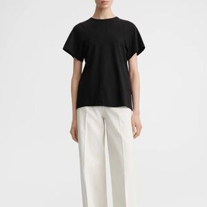 TOTEME Curved Seam Tee Shirt Black Medium NWT